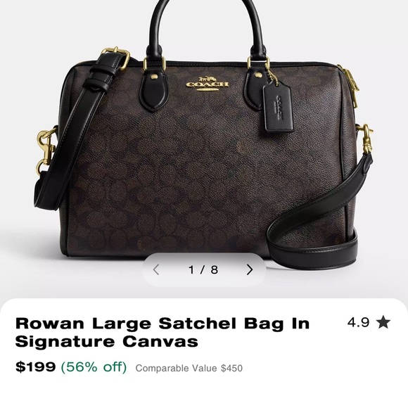 Coach - Rowan Large Satchel in Signature Canvas - NWT + protective covers - Picture 9 of 10
